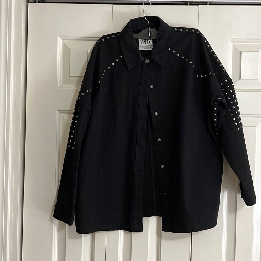 Zara Women’s Den Studded Shirt Jacket